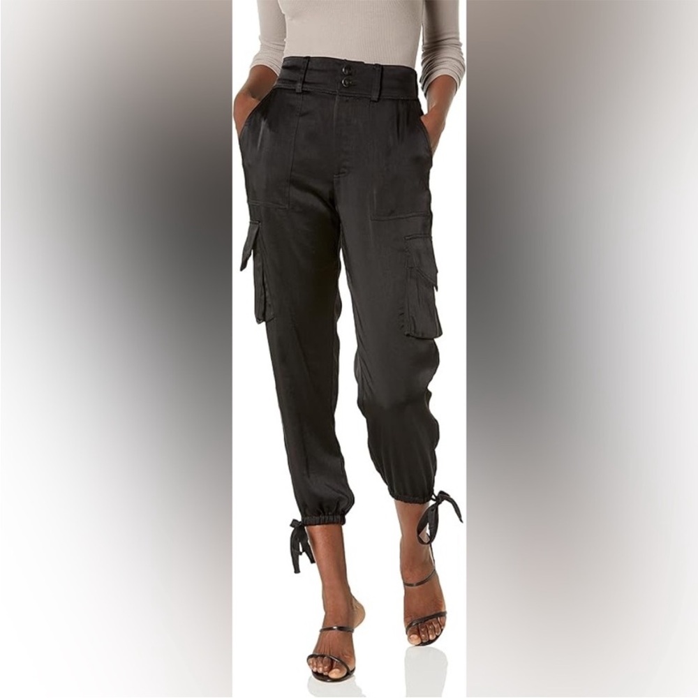 Ramy Brook Black Cargo Ankle-Tie Pants